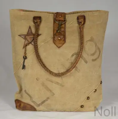 Canvas Shopper Living Stern mit Lederapplikationen – Colmore