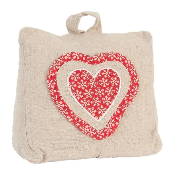 Türstopper Herz Clayre & Eef Beige/Rot 17 × 17 cm