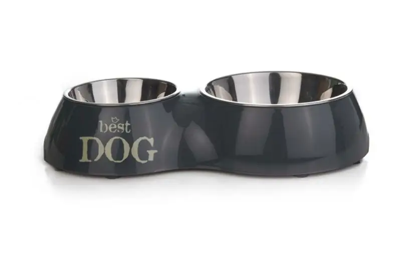 Fressnapf Hund „best DOG“ mit 2 Schalen Grau 31 × 17,5 cm