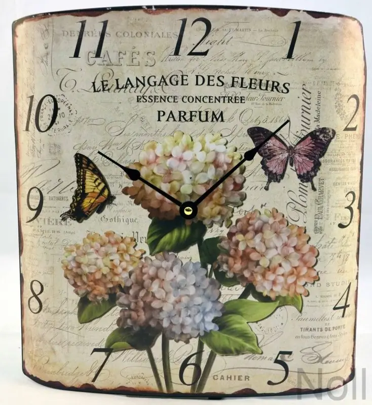 Wanduhr „Schmetterlinge“ aus Blech 34,5 × 31,5 cm