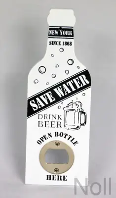 Wandflaschenöffner „Save Water“ Weiß 20 × 7 × 1 cm
