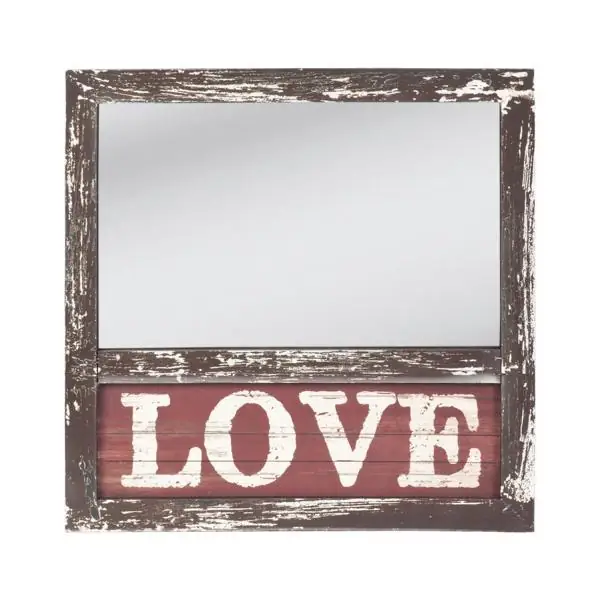 Wandspiegel LOVE Clayre & Eef Holz 40 × 40 cm