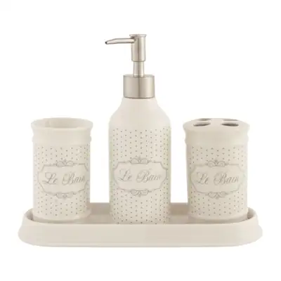 Badset Le Bain Keramik 4-teilig von Clayre & Eef 19 cm