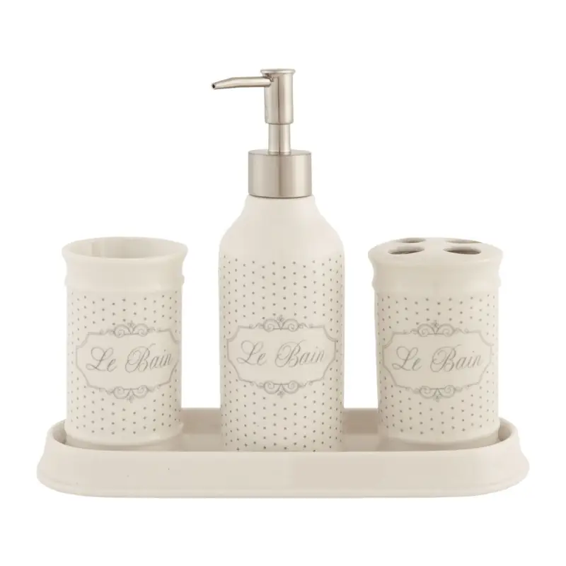 Badset Le Bain Keramik 4-teilig von Clayre & Eef 19 cm