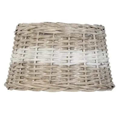 Lampenschirm Rattan für Tischlampe Natur/Weiß Clayre & Eef Ø 30 × 19 cm