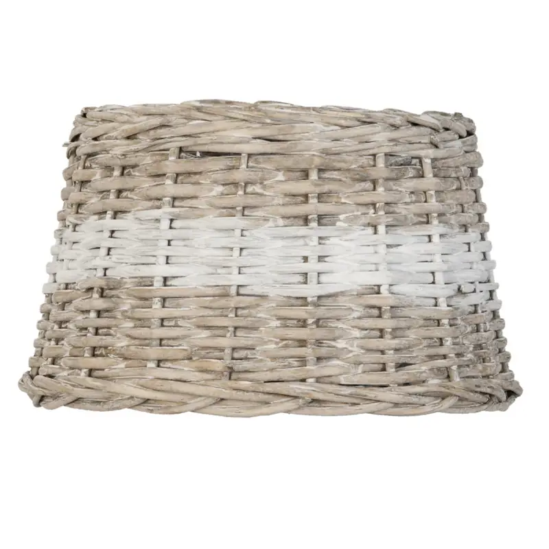 Lampenschirm Rattan für Tischlampe Natur/Weiß Clayre & Eef Ø 30 × 19 cm