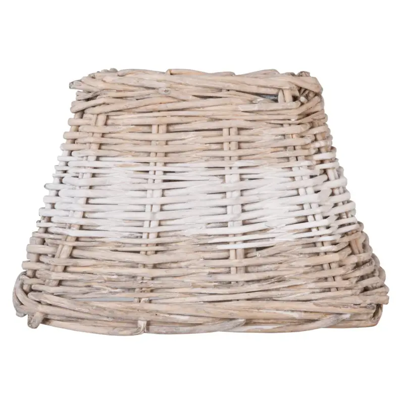Lampenschirm Rattan Natur/Weiß Clayre & Eef 21 × 21 × 15 cm