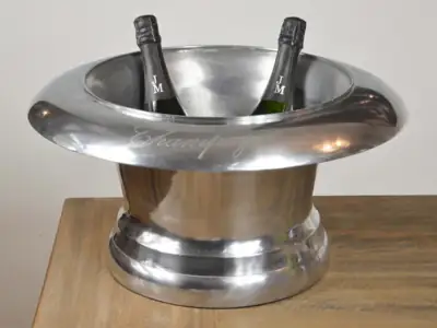 Champagnerkühler XXL Schale „Champagne“ Aluminium Silber von Colmore