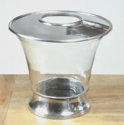 Weinkühler Aluminium und Glas Silber Colmore 27 × 27 × 24 cm