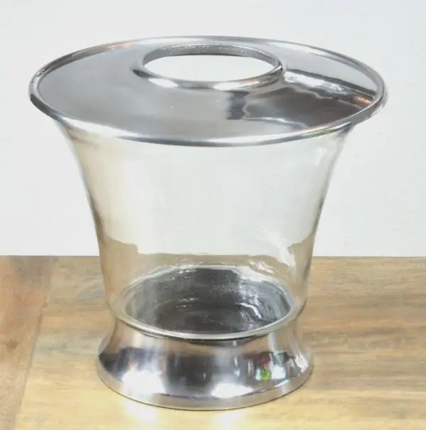 Weinkühler Aluminium und Glas Silber Colmore 27 × 27 × 24 cm