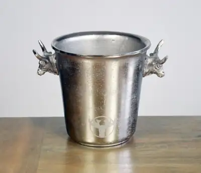 Champagnerkühler Stierkopf Silber für 1–2 Flaschen von Colmore