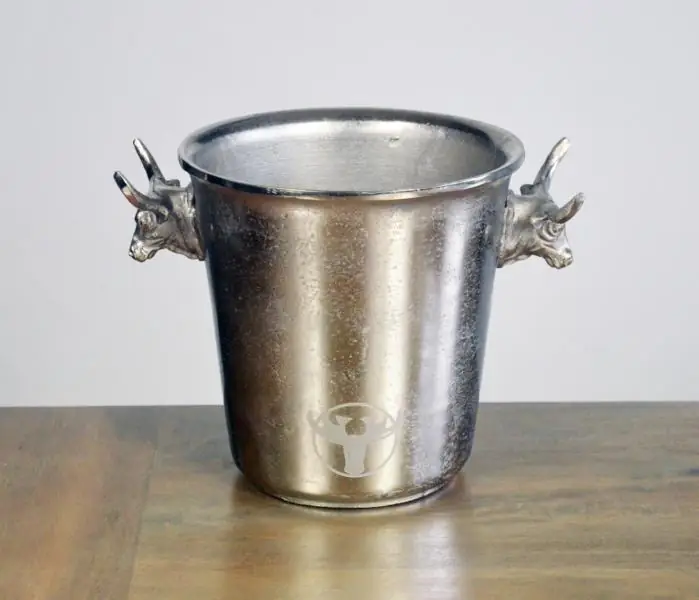 Champagnerkühler Stierkopf Silber für 1–2 Flaschen von Colmore