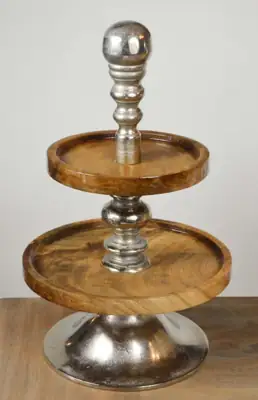 Etagere Holz und Aluminium von Colmore 31 × 31 × 50 cm