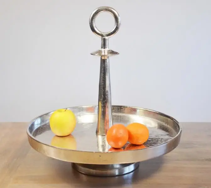 Schale Etagere mit Griff Aluminium Silber von Colmore 45 cm