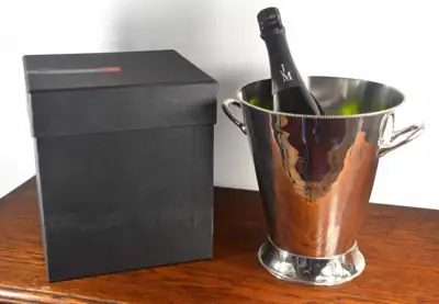 Champagnerkühler Silber mit Wappen inkl. Geschenkbox von Colmore