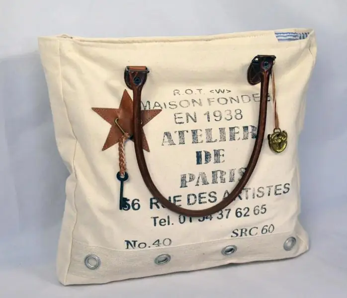 Canvas Handtasche Paris Weiß mit Lederapplikationen – Colmore
