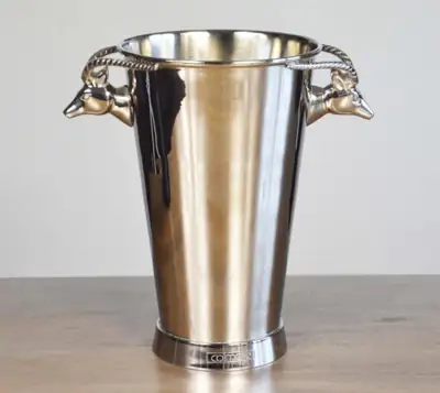 Champagnerkühler Steinbock konisch Nickel Silber von Colmore