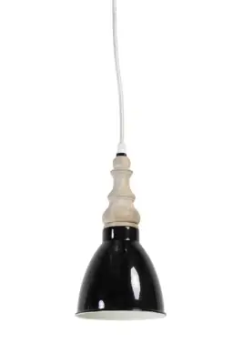 Deckenlampe Schwarz mit Holz Industrial Light & Living Ø 12,5 cm