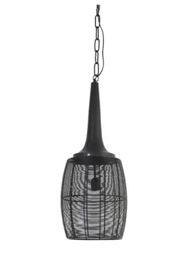 Deckenlampe XXL Gitter Schwarz Metall Light & Living Ø 30 × 75 cm