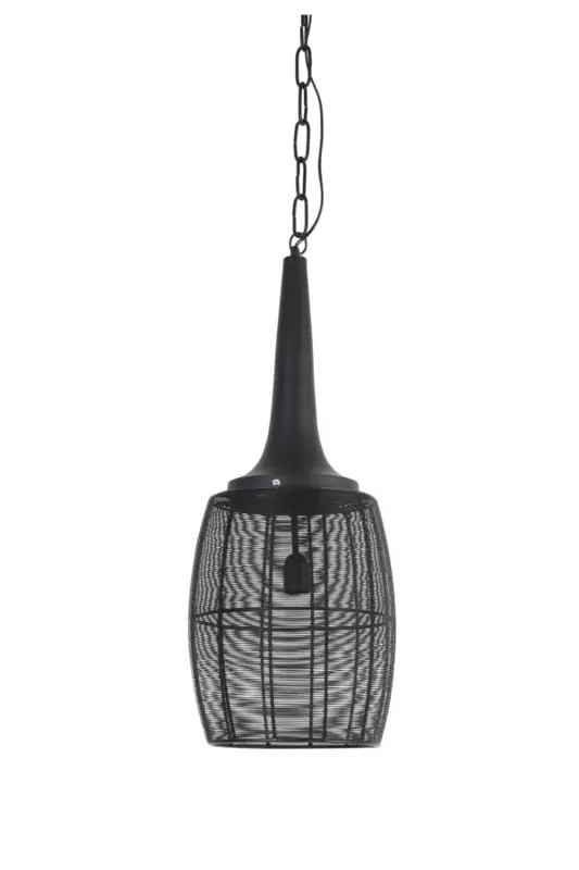 Deckenlampe XXL Gitter Schwarz Metall Light & Living Ø 30 × 75 cm