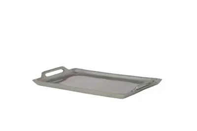 Tablett modernes Design Metall Nickel M von Light & Living 25 × 14 cm