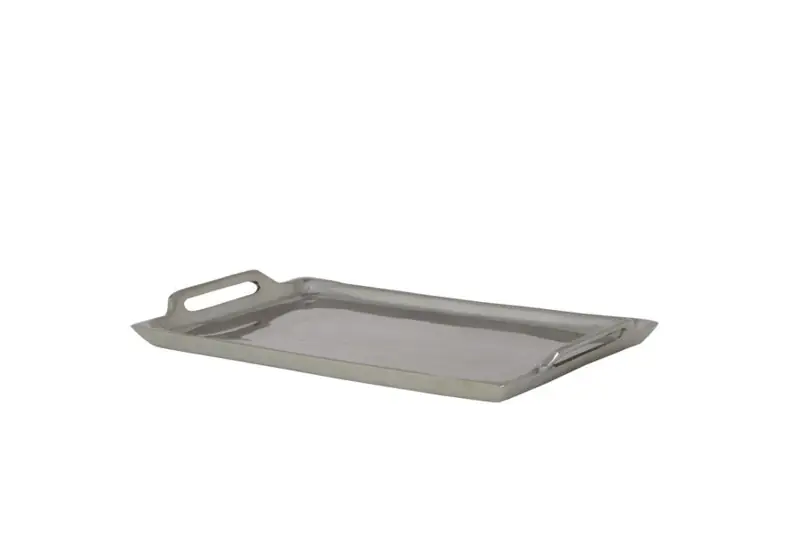 Tablett modernes Design Metall Nickel M von Light & Living 25 × 14 cm