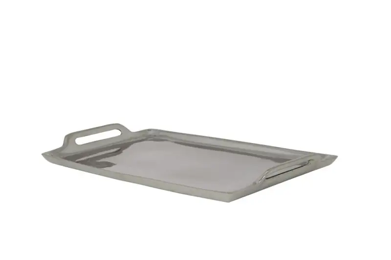 Tablett modernes Design Metall Nickel L von Light & Living 30 × 18 cm