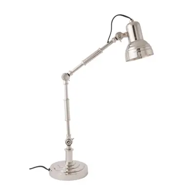 Tischlampe mit 3 Gelenken Silber Metall Clayre & Eef 58 cm E27