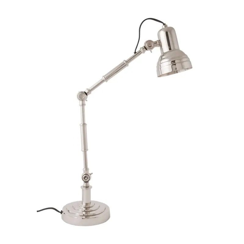Tischlampe mit 3 Gelenken Silber Metall Clayre & Eef 58 cm E27