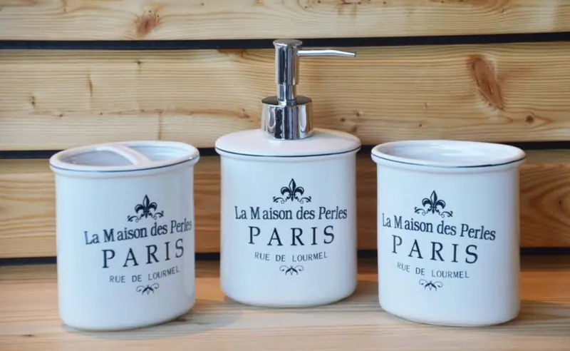 Badset Paris Keramik Weiß 3-teilig von Clayre & Eef