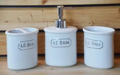 Badset Le Bain Keramik Weiß 3-teilig von Clayre & Eef
