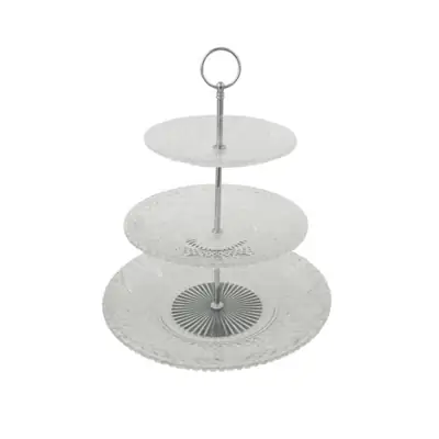 Etagere Glas mit Griff 3 Etagen von Clayre & Eef Ø 30 cm
