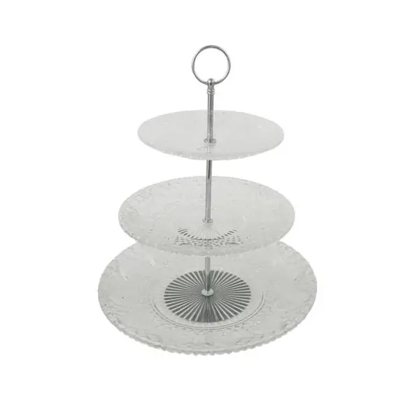 Etagere Glas mit Griff 3 Etagen von Clayre & Eef Ø 30 cm