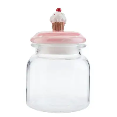 Vorratsglas Cupcake Clayre & Eef rund Ø 11 × 17 cm, 0,6 l
