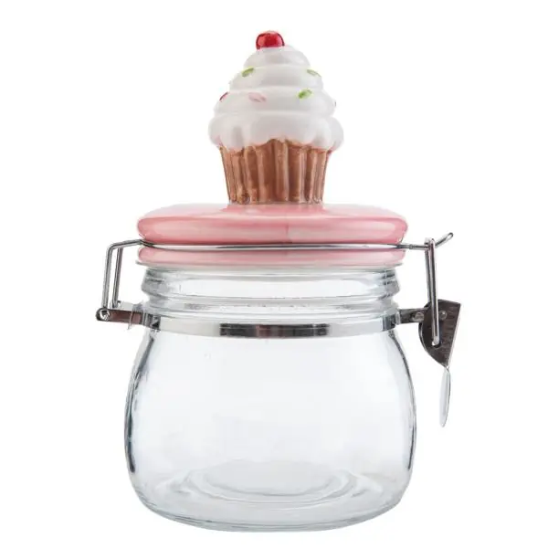 Bonbonglas Cupcake Clayre & Eef 13 × 10 × 18 cm, 0,45 l