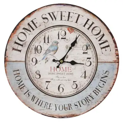 Wanduhr „Home Sweet Home“ Ø 34 cm