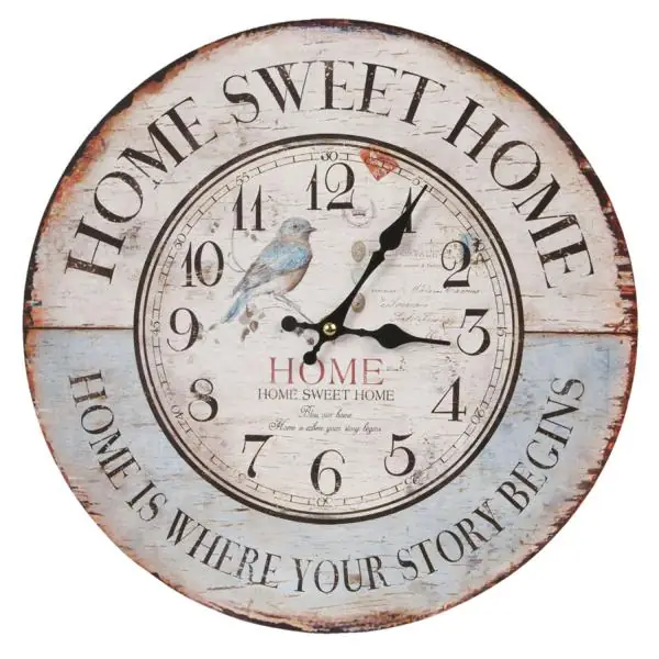 Wanduhr „Home Sweet Home“ Ø 34 cm