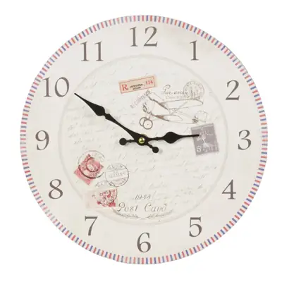 Wanduhr „Post Card“ Briefmarke Ø 29 cm – Clayre & Eef