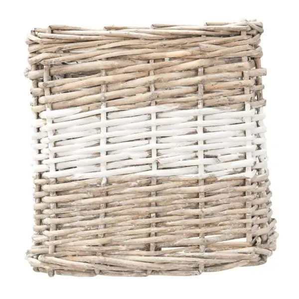 Lampenschirm Rattan Natur/Weiß Clayre & Eef 25 × 25 × 25 cm