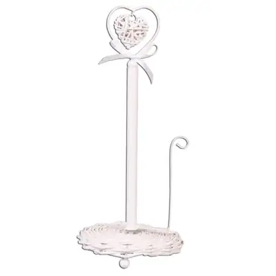 Küchenrollenhalter Rattan Weiß von Clayre & Eef Ø 16 × 38 cm
