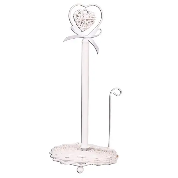 Küchenrollenhalter Rattan Weiß von Clayre & Eef Ø 16 × 38 cm