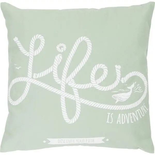 Kissen LIFE Mintgrün von 2LIF inkl. Füllung 47 × 47 cm