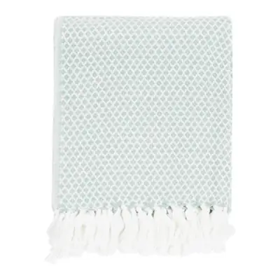 2LIF Wolldecke „Small Diamond Weave Harbour“ Baumwolle 130 × 170 cm