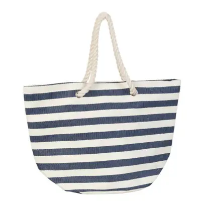 Strandtasche Blau-Weiß aus Baumwolle 50 × 30 cm – Clayre & Eef