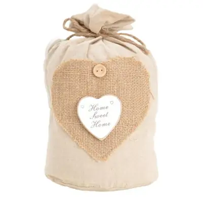 Türstopper Sack mit Herzen Landhausstil Clayre & Eef 13 × 22 cm