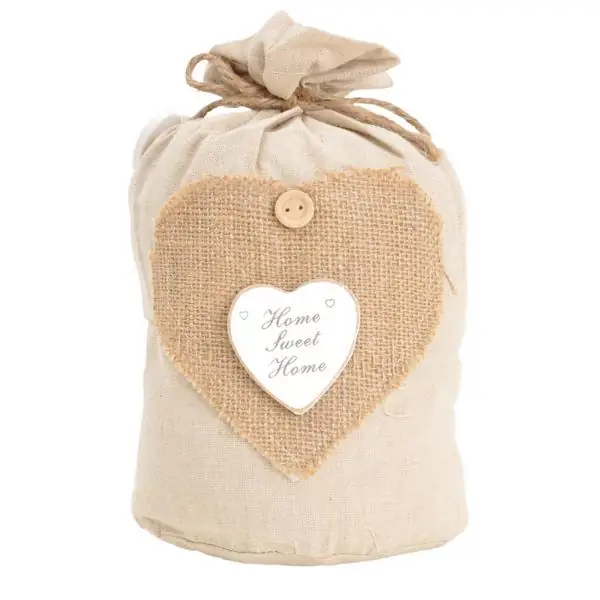 Türstopper Sack mit Herzen Landhausstil Clayre & Eef 13 × 22 cm