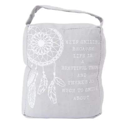 Türstopper „Keep Smiling“ Clayre & Eef Grau 13 × 8 × 15 cm