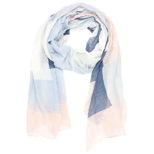 Schal Tuch Blau mehrfarbig aus Polyester 180 × 80 cm – Clayre & Eef