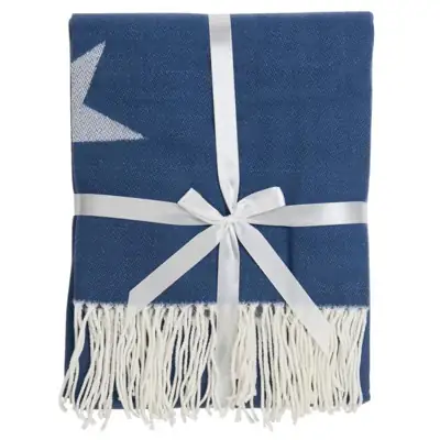 Clayre & Eef Wolldecke mit Sternen Blau 150 × 130 cm