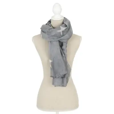 Schal mit Sternen Grau 90 × 180 cm – Clayre & Eef